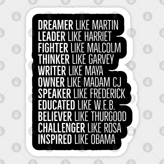 Black Heros,  Black History, African American, Civil Rights Leaders Sticker by UrbanLifeApparel